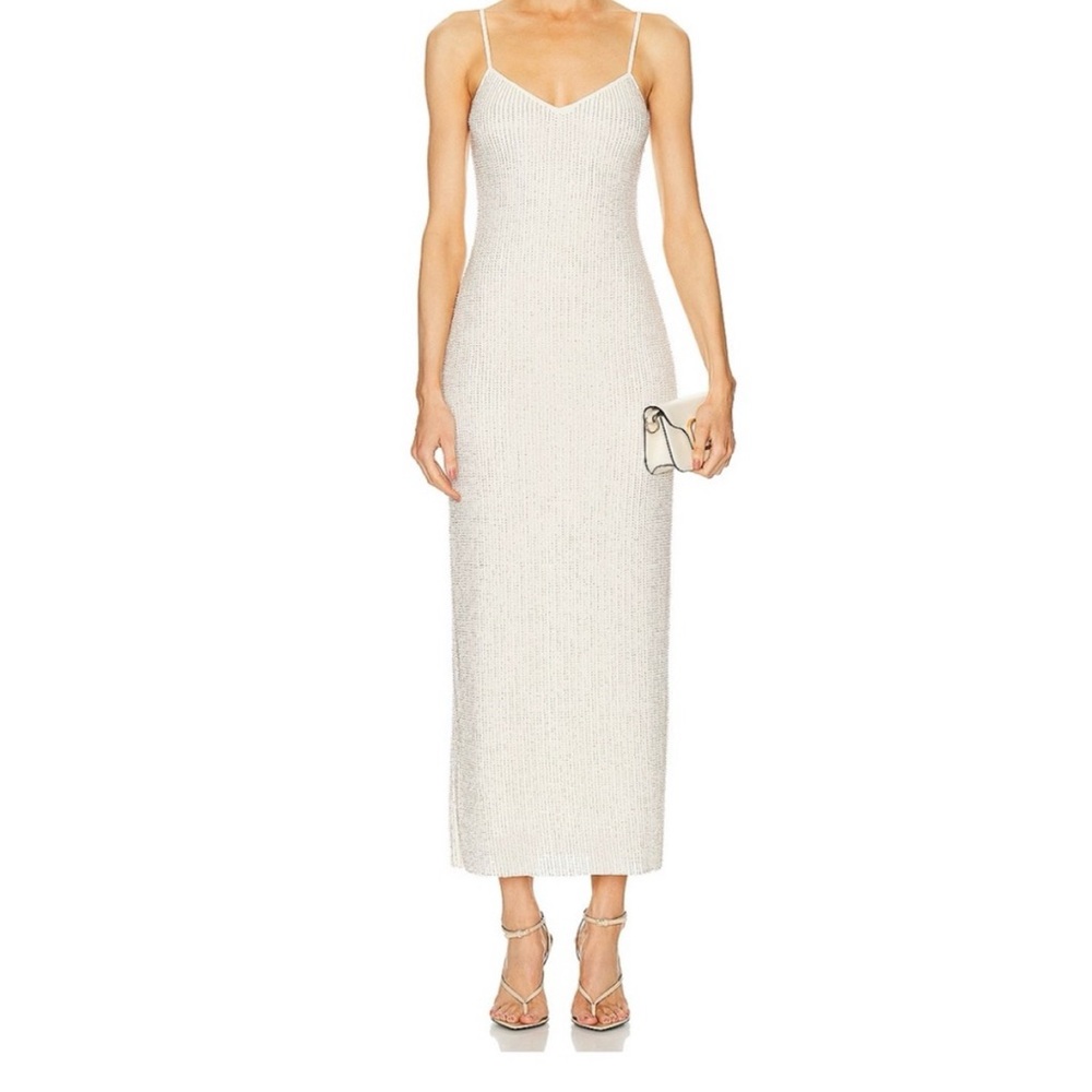 Self-Portrait Beaded Mesh Maxi Dress